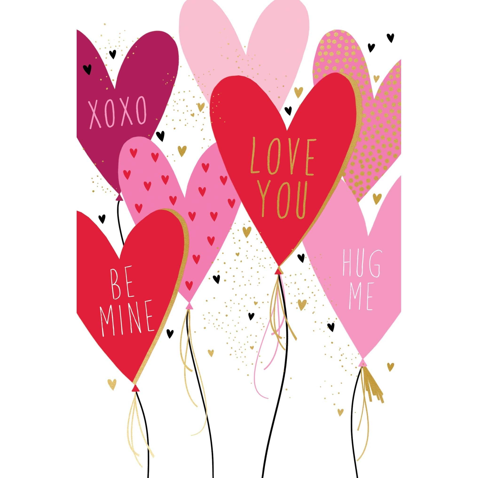 Colorful Heart Balloons Valentine's Day card by Pictura featuring vibrant balloon illustrations for romantic occasions.